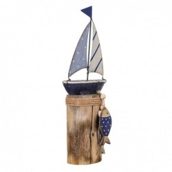 Blue Metal Voilier | Figure Marinera Appliquer Wall Ornements nautiques 30x5x12cm