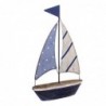 Blue Metal Voilier | Modèle de bateau Mockup Woodboat 24x5x16cm