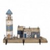 Phare en bois bleu Bleu | Vêtements vêtements muraux nautiques ornements 22x9x29cm