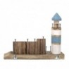 Phare en bois bleu Bleu | Vêtements vêtements muraux nautiques ornements 22x9x29cm