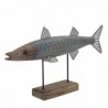 ornement poisson gris de bois | Figure Marinera Appliquer des ornements nautiques muraux 18x5x33cm