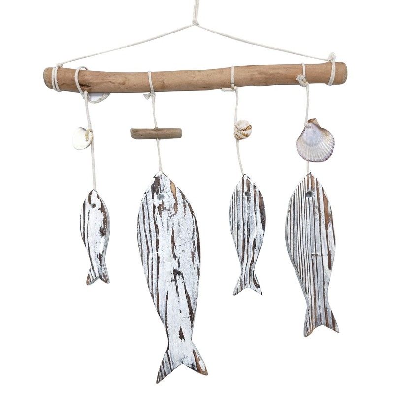 Pendentif de marin gris en bois | Figure Marinera Appliquer des ornements nautiques muraux 40x7x38cm