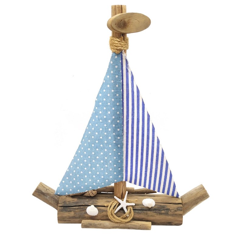 Boat Bleu Bleu Bleu | Pendentif appliquer des ornements nautiques muraux 41x8x36cm