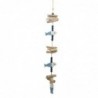 Pendentif marin en bois bleu | Pendentif Appliquer des ornements nautiques muraux 65x8x10cm