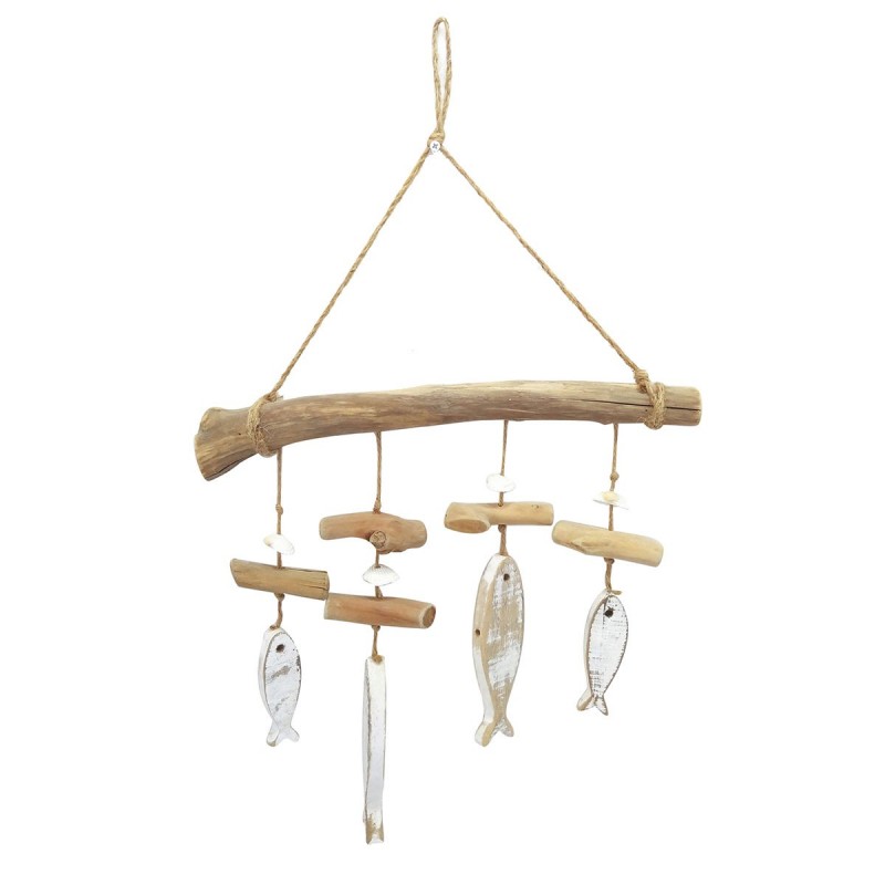 Pendentif marin en bois blanc | Pendentif Appliquer des ornements nautiques muraux 40x10x38cm