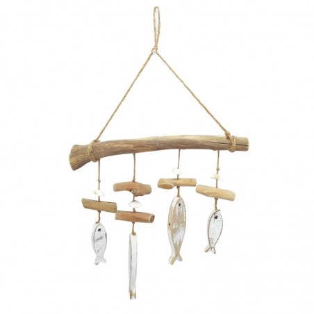 Pendentif marin en bois blanc | Pendentif Appliquer des ornements nautiques muraux 40x10x38cm