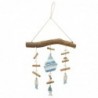 Pendentif marin en bois bleu | Pendentif Appliquer des ornements nautiques muraux 50x11x37cm