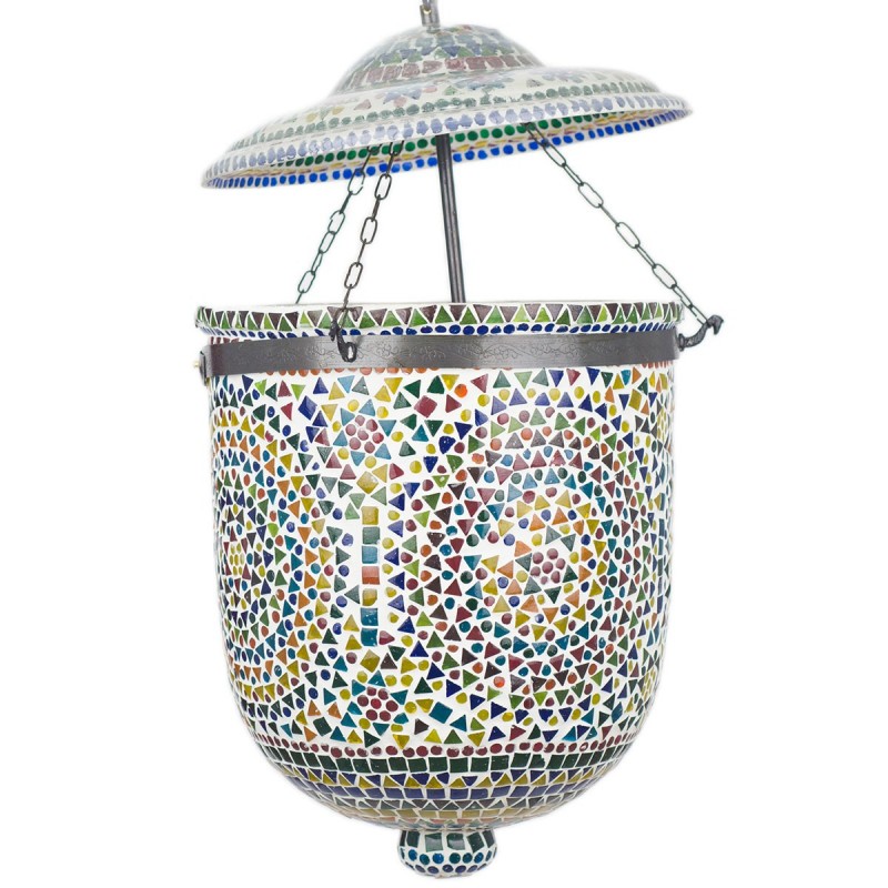 Lampe de plafond marocain Verre en verre multicolore | Lampe de toit Lampe Night Mesh Lampes Morocha 50x28x28cm