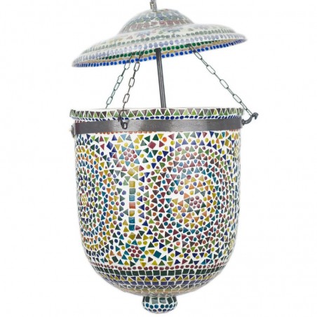 Lampe de plafond marocain Verre en verre multicolore | Lampe de toit Lampe Night Mesh Lampes Morocha 50x28x28cm