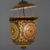 Lampe de plafond marocain Verre en verre multicolore | Lampe de toit Lampe Night Mesh Lampes Morocha 50x28x28cm