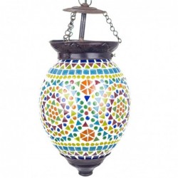 Lampe de plafond marocain Verre en verre multicolore | Lampe de toit Lampe nuit Table de nuit Morochan Lampes 24x16x16cm