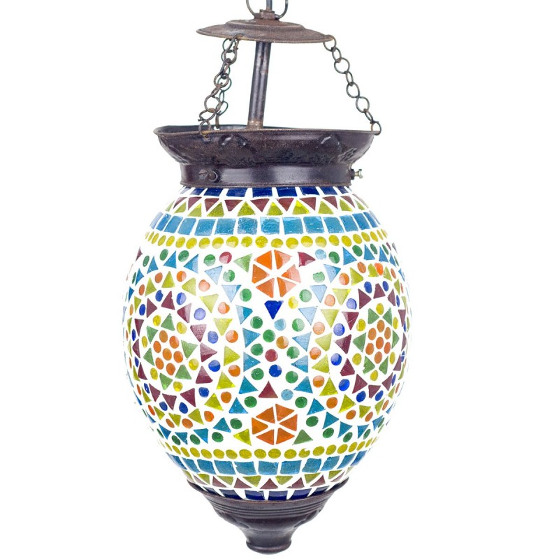 Lampe de plafond marocain Verre en verre multicolore | Lampe de toit Lampe nuit Table de nuit Morochan Lampes 24x16x16cm