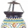 Lampe de plafond marocain Verre en verre multicolore | Lampe de toit Lampe nuit Table de nuit Morochan Lampes 24x16x16cm