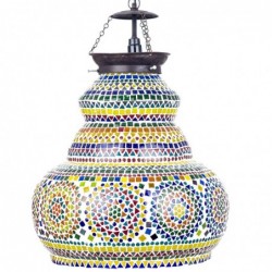 Plafonnier marocain Mutl verre verre | Lampe de toit Lampe Table de nuit Morocci Lampes 40x36x36cm