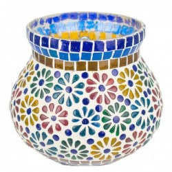 Verre marocaine en verre multicolore | Lampe de bureau Lampe Table de soirée Maroci 15x16x16cm