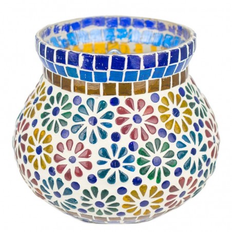 Verre marocaine en verre multicolore | Lampe de bureau Lampe Table de soirée Maroci 15x16x16cm