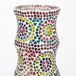 Lampe marocaine Verre de bouteille de verre multicolore | Lampe de bureau Lampe Night Mesh Lampes Morocha 40x13x13cm