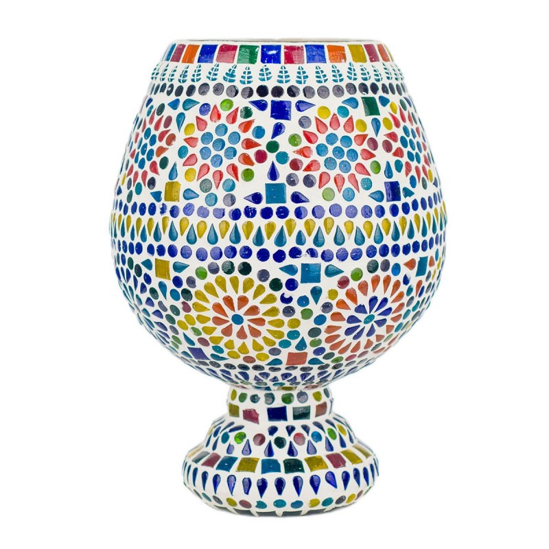 Lampe marocaine Verre en verre de verre multicolore | Lampe de bureau Lampe Table de soirée Morocci Lampes 27x19x19cm