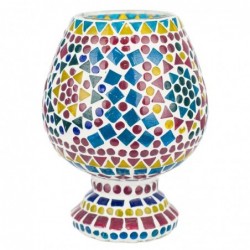 Lampe marocaine Verre en verre de verre multicolore | Lampe de bureau Lampe Table de soirée Morochages 18x13x13cm