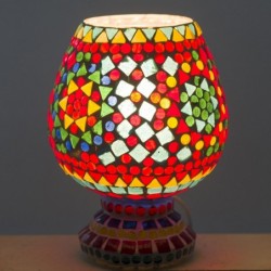 Lampe marocaine Verre en verre de verre multicolore | Lampe de bureau Lampe Table de soirée Morochages 18x13x13cm