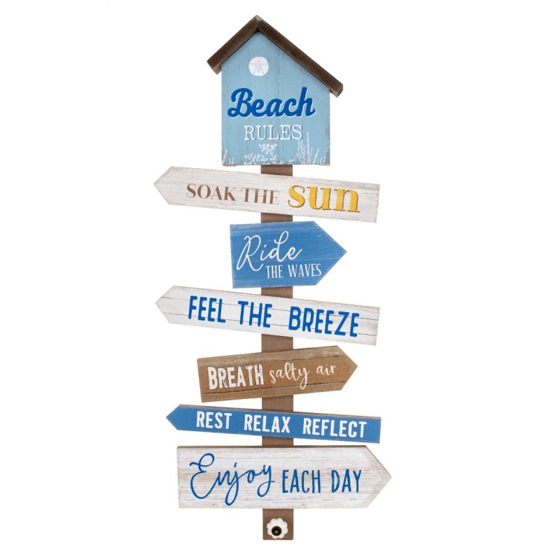 Ornement mural de plage bleu de la MDF | Figure Marinera Appliquer Wall Ornements nautiques 83x6x35cm