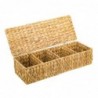 Serviette 4 trous Brown Palm et herbe marine | NAPKIN BOX PORTARESVILLETS 10X15X40CM