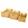 Plateaux 3 Unités Palmier brun et herbe marine | Panier plateau décoratif Table plateau osier 18x27x37cm