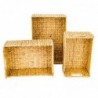 Plateaux 3 Unités Palmier brun et herbe marine | Panier plateau décoratif Table plateau osier 18x27x37cm