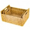 Plateaux 3 Unités Palmier brun et herbe marine | Panier plateau décoratif Table plateau osier 18x27x37cm