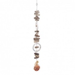 Pendentif marin brun en bois | Pendentif Appliquer des ornements nautiques muraux 110x8x8cm