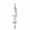 Pendentif marin en bois bleu | Pendentif appliquer des ornements nautiques muraux 50x8x10cm