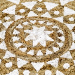 Tapis blanc de 70% coton 30% Jute | Tapis Tapis Esparto Tapis Salon Tapis Spot rectangulaire 1x90x90cm