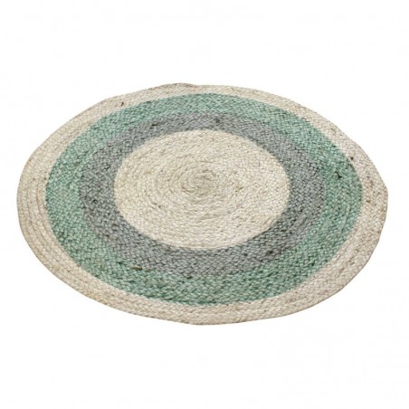 Tapis bleu de 70% coton 30% Jute | Tapis Tapis Esparto Tapis Salon Tapis Spot rectangulaire 1x90x90cm