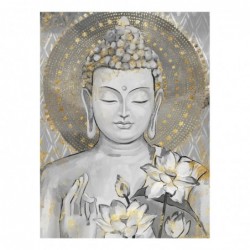 Peinture Gris Peinture Bouddha | Boîte de boîte de décoration de boîte de décoration pour les chambres modernes 100x5x80cm