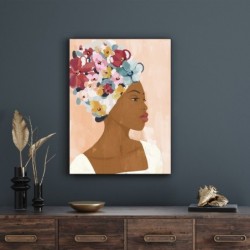 Femme Cuado avec peinture brune Roses | Boîte de boîte de décoration de boîte de décoration pour les chambres modernes 100x5x80