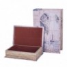 Boîte de livre porte 2 unités blanche MDF doublée poly | Boîtes de livres Boîte de livre décorative Boîte à bois 7x18x27cm