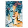 Peinture BOÎTE DE FRIDA BLUE | Boîte de boîte de décoration de boîte de boîte pour les chambres modernes 93x3x63cm