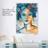 Peinture BOÎTE DE FRIDA BLUE | Boîte de boîte de décoration de boîte de boîte pour les chambres modernes 93x3x63cm