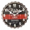 Bistrot mural mural en métal noir | Horloge Vintage Watch Wall mur Vintage 20x3x20cm