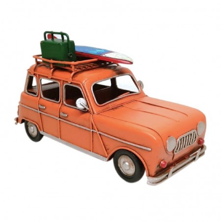 Figure Voiture Vintage Orange Tin and Resine | Modelisme Véhicules terrestres Surf surf 10x8x17cm