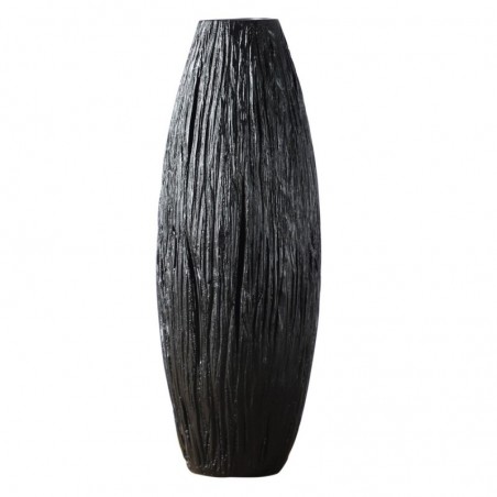 Vase de résine décorative noire | Vase céramique en céramique décorative 35x13x13cm