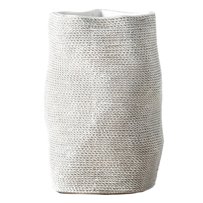 Vase de résine décorative blanche | Vase Vase Céramique décorative Vase de céramique 25x16x16cm