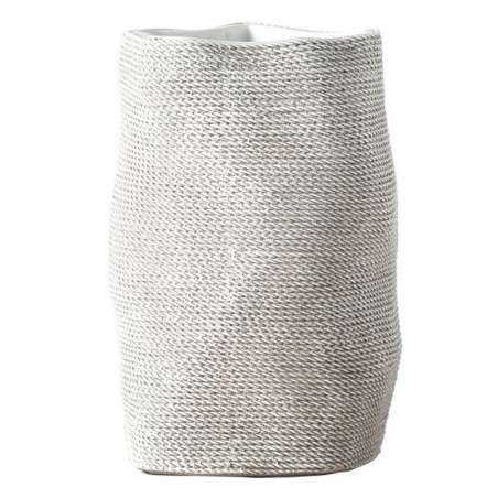 Vase de résine décorative blanche | Vase Vase Céramique décorative Vase de céramique 25x16x16cm