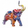 Figure Résine d'éléphant multicolore | Figure d'éléphant Figures décoratives Décoration Salon 19x8x16cm