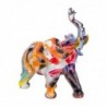 Figure Résine d'éléphant multicolore | Figure d'éléphant Figures décoratives Décoration Salon 13x7x12cm