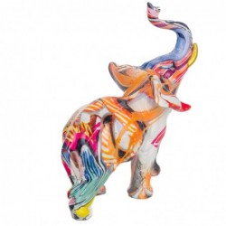 Figure Résine d'éléphant multicolore | Figure d'éléphant Figures décoratives Décoration Salon 13x7x12cm