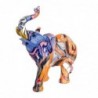 Figure Résine d'éléphant multicolore | Figure d'éléphant Figures décoratives Décoration Salon 13x7x12cm