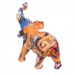 Figure Résine d'éléphant multicolore | Figure d'éléphant Figures décoratives Décoration Salon 13x7x12cm