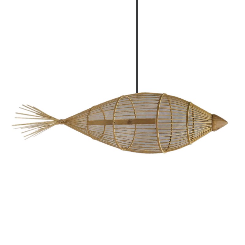 Lampe brun en bois | Lampe de toit Lampe Morocha 95x25x25cm