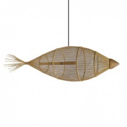 Lampe brun en bois | Plafonnier Lampe Night Mesh Lampes Morocha 75x20x20cm